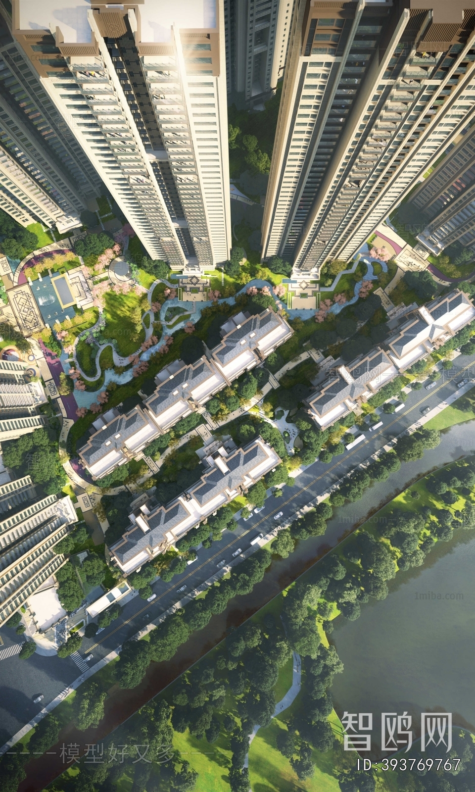 Modern Architectural Bird's-eye View Planning