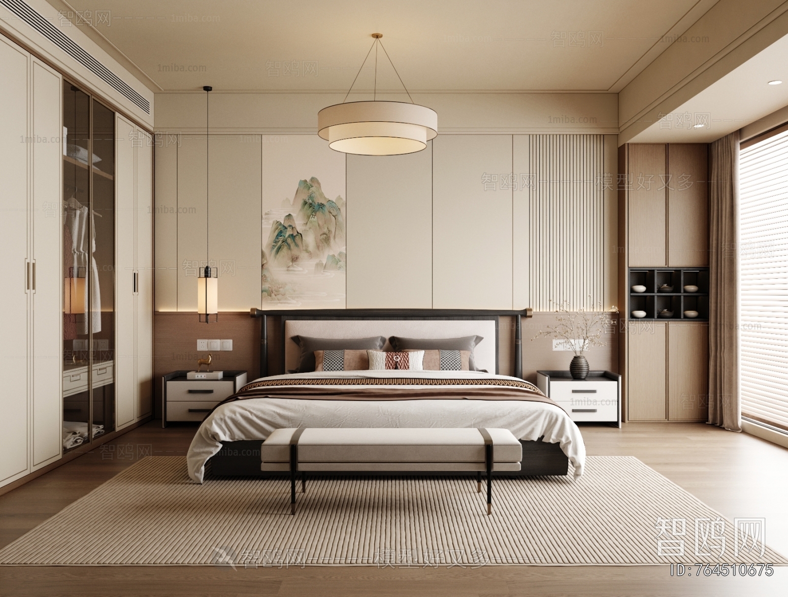 New Chinese Style Bedroom