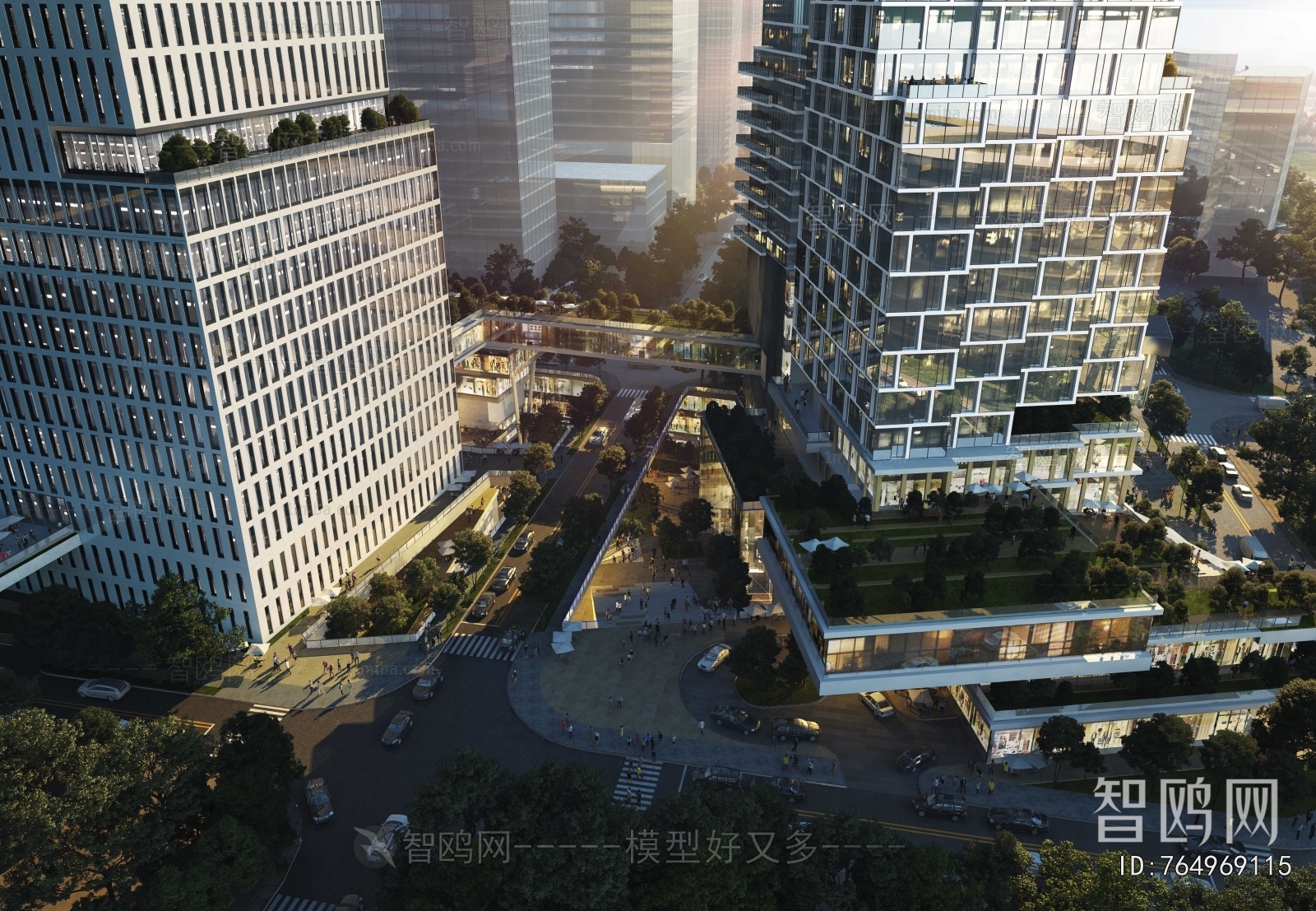 Modern Architectural Bird's-eye View Planning