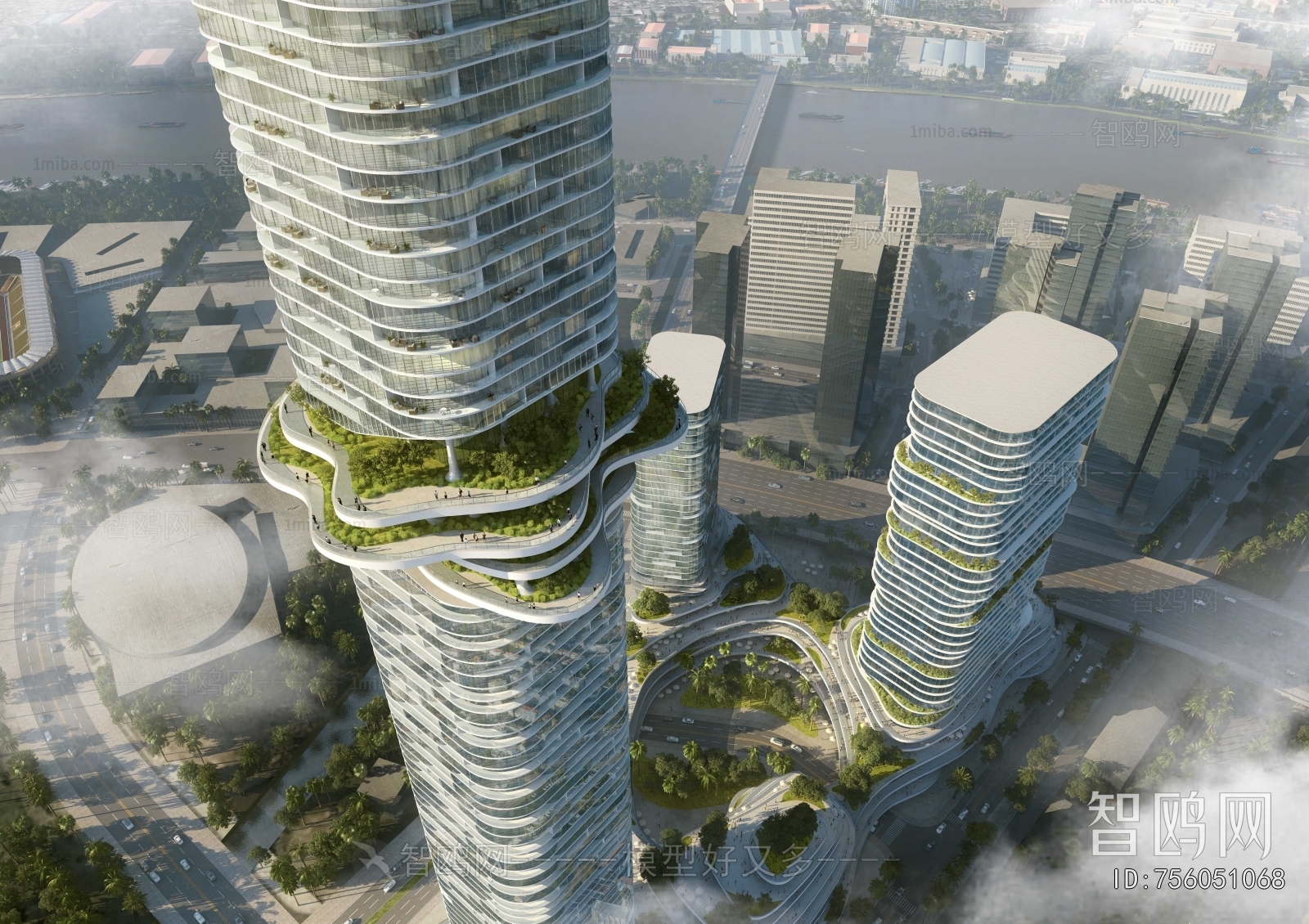 Modern Architectural Bird's-eye View Planning