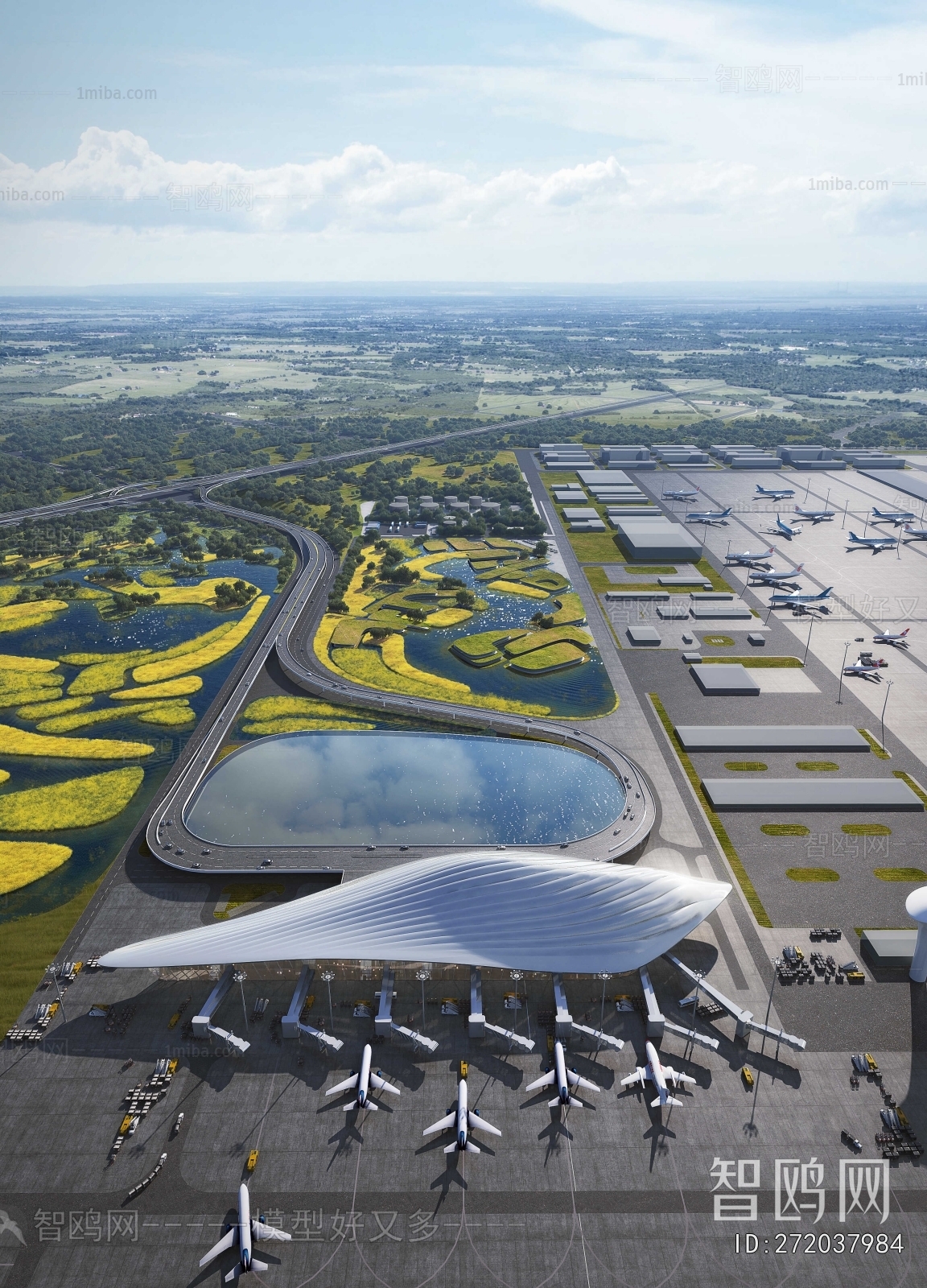 Modern Architectural Bird's-eye View Planning