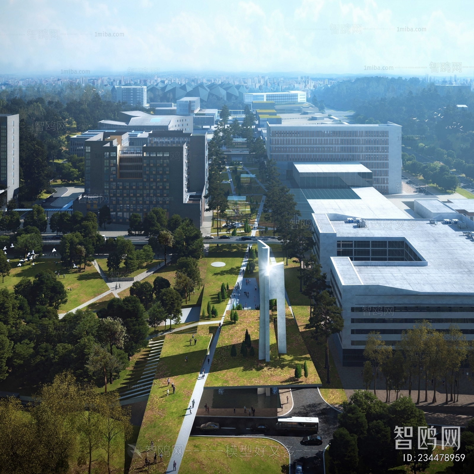 Modern Architectural Bird's-eye View Planning