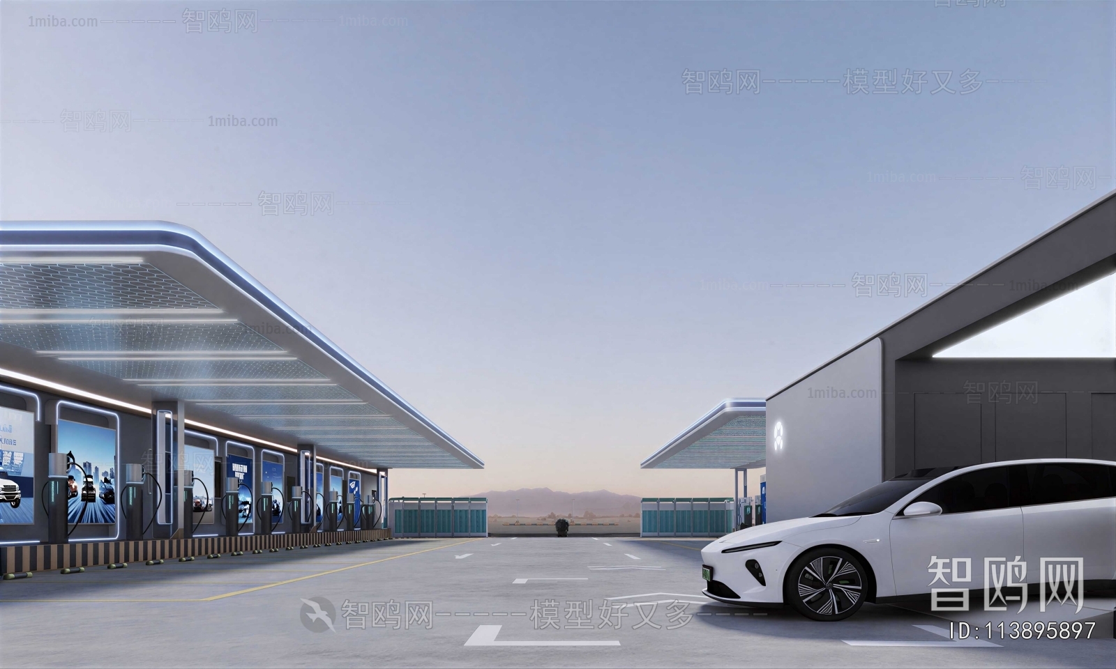 Modern Outdoor Parking Lot
