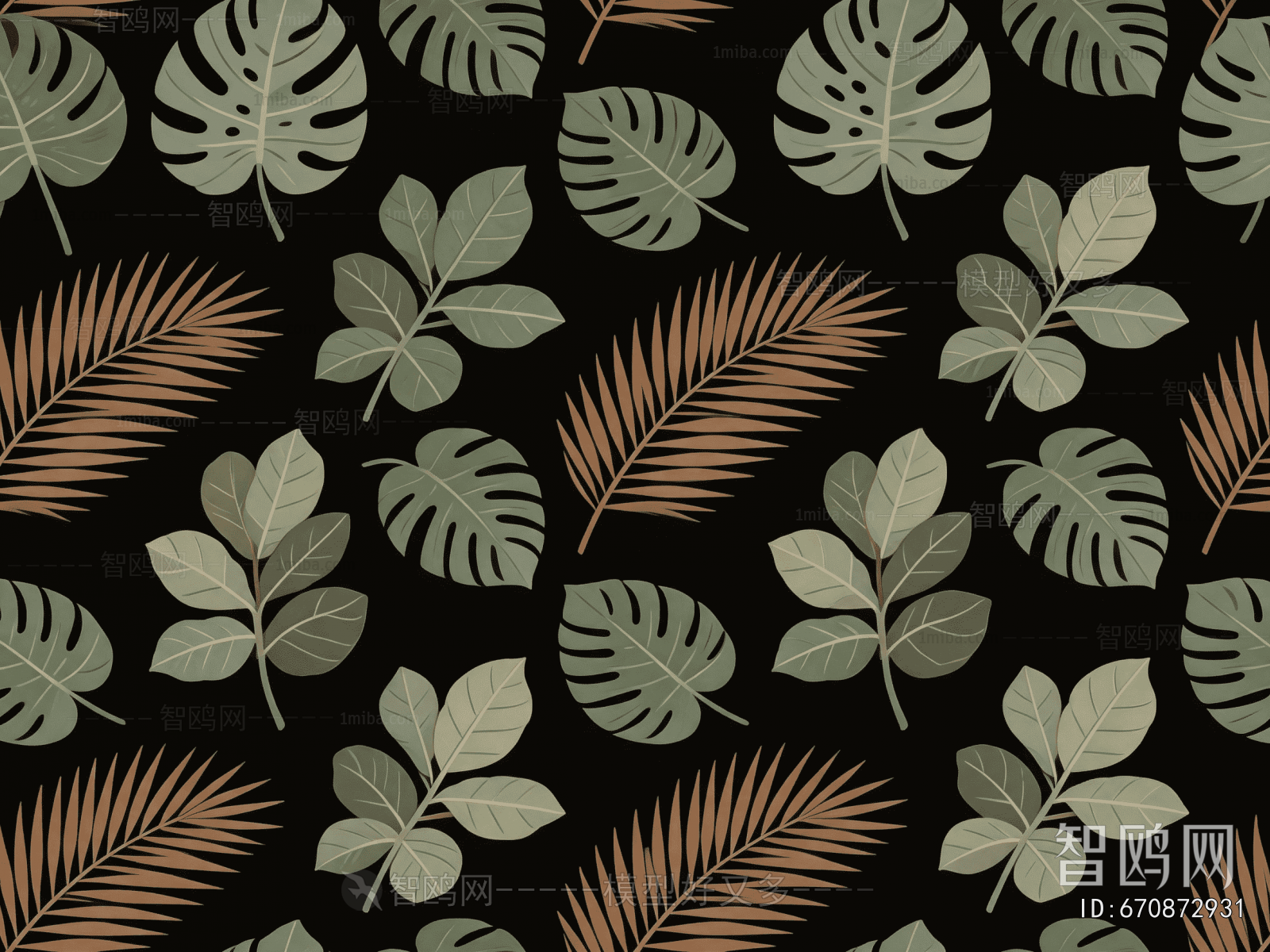 Animal And Plant Pattern Wallpaper