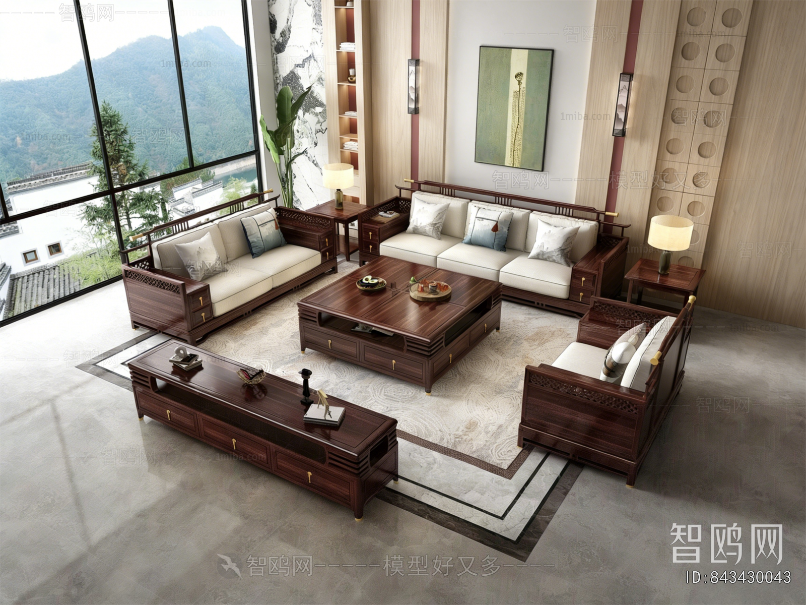 New Chinese Style Sofa Combination