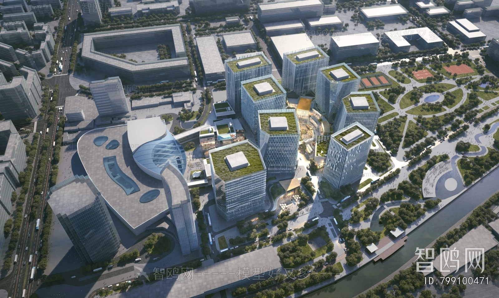Modern Architectural Bird's-eye View Planning