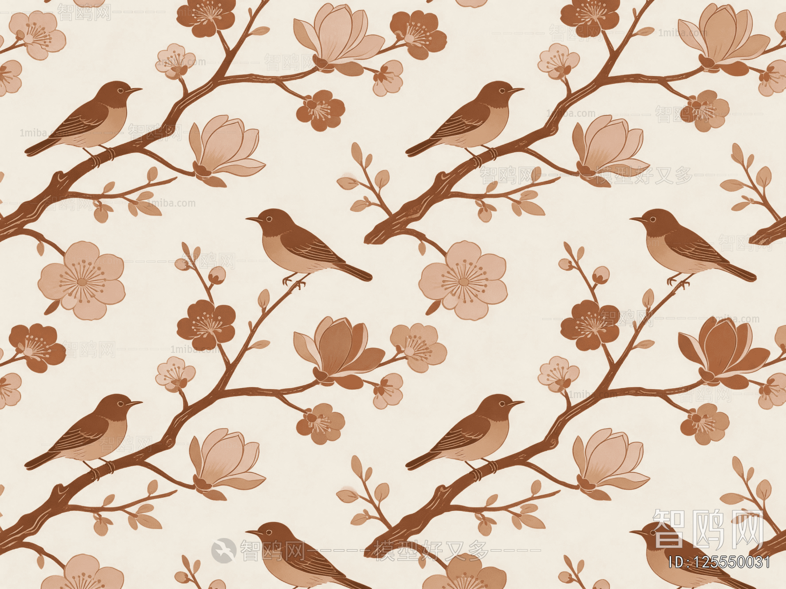 Animal And Plant Pattern Wallpaper