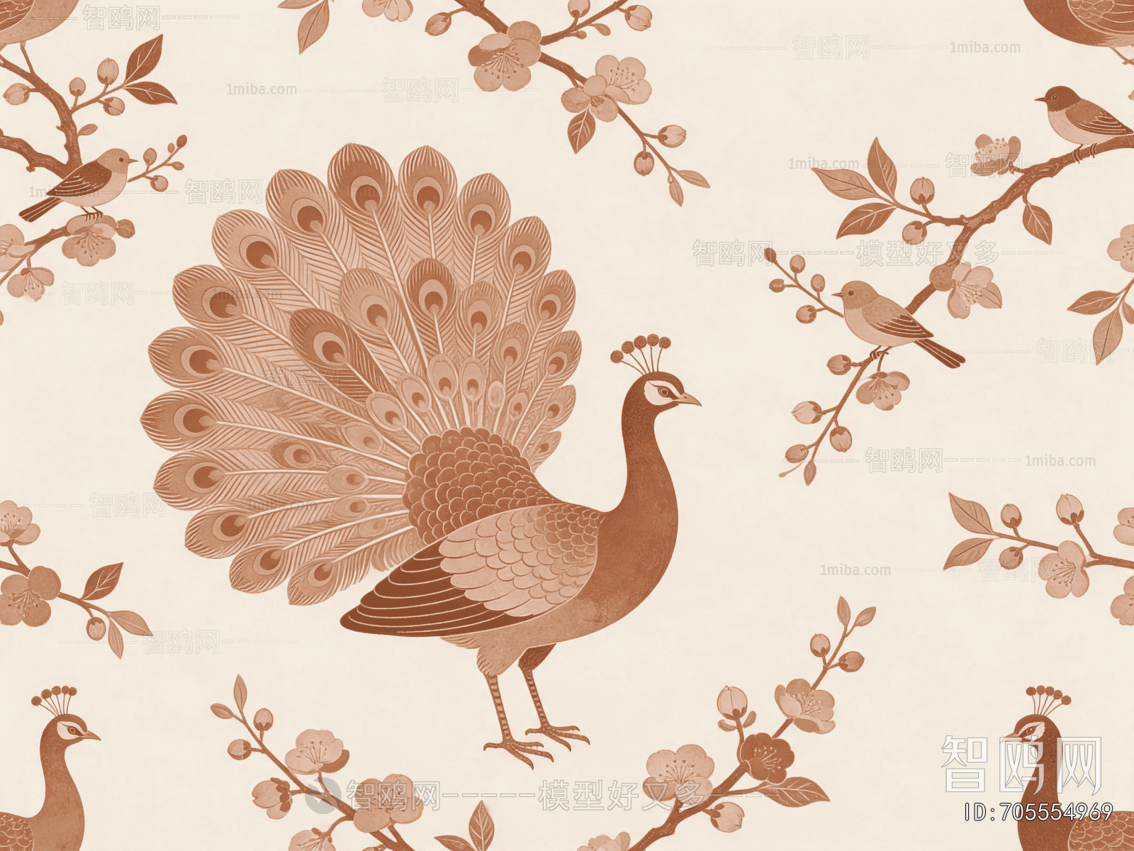 Animal And Plant Pattern Wallpaper
