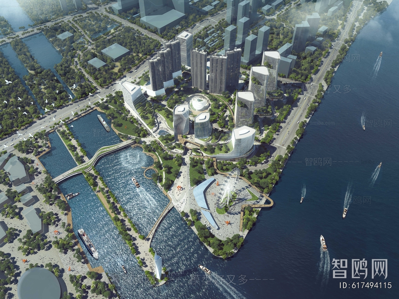 Modern Architectural Bird's-eye View Planning