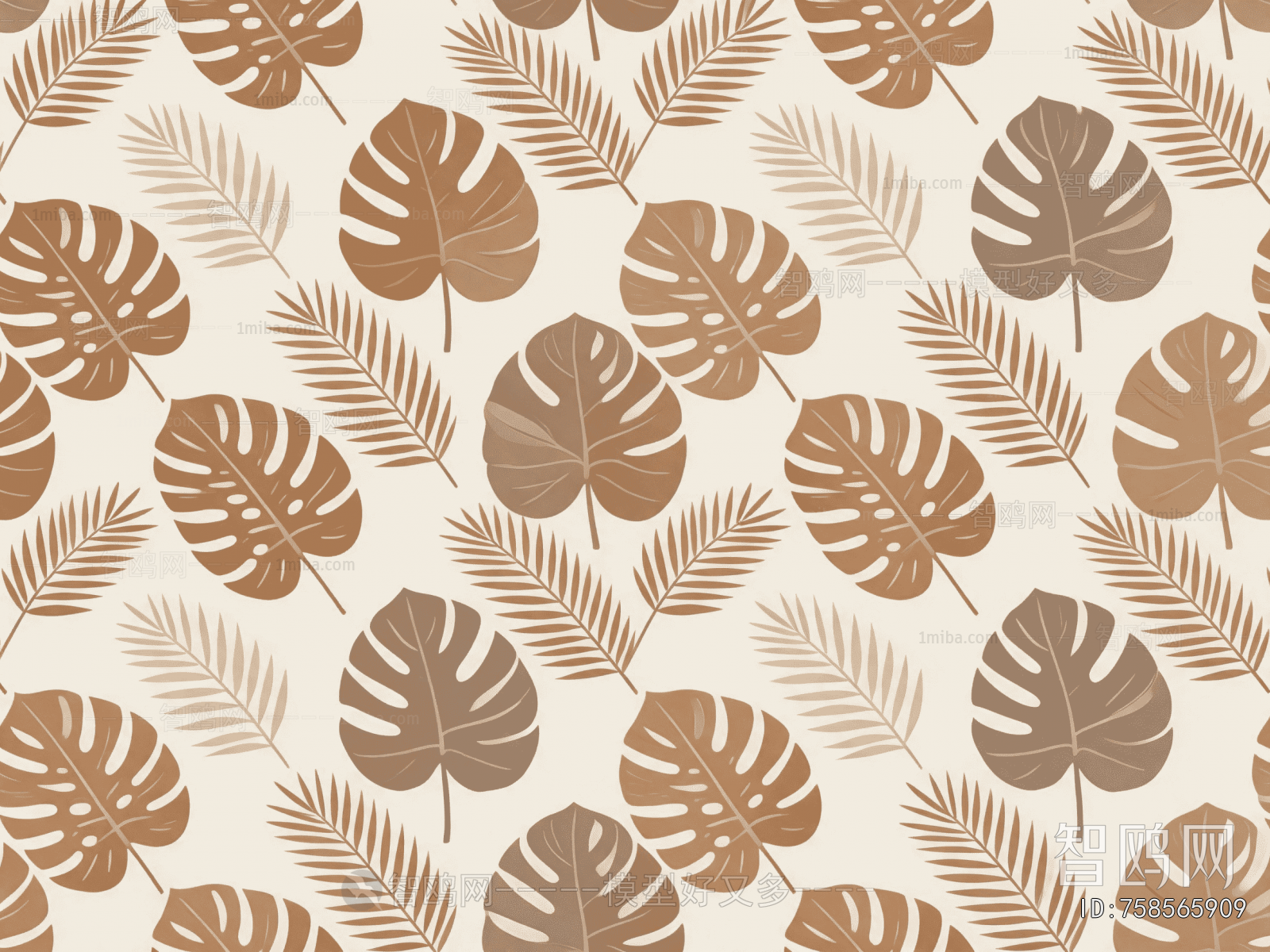 Animal And Plant Pattern Wallpaper