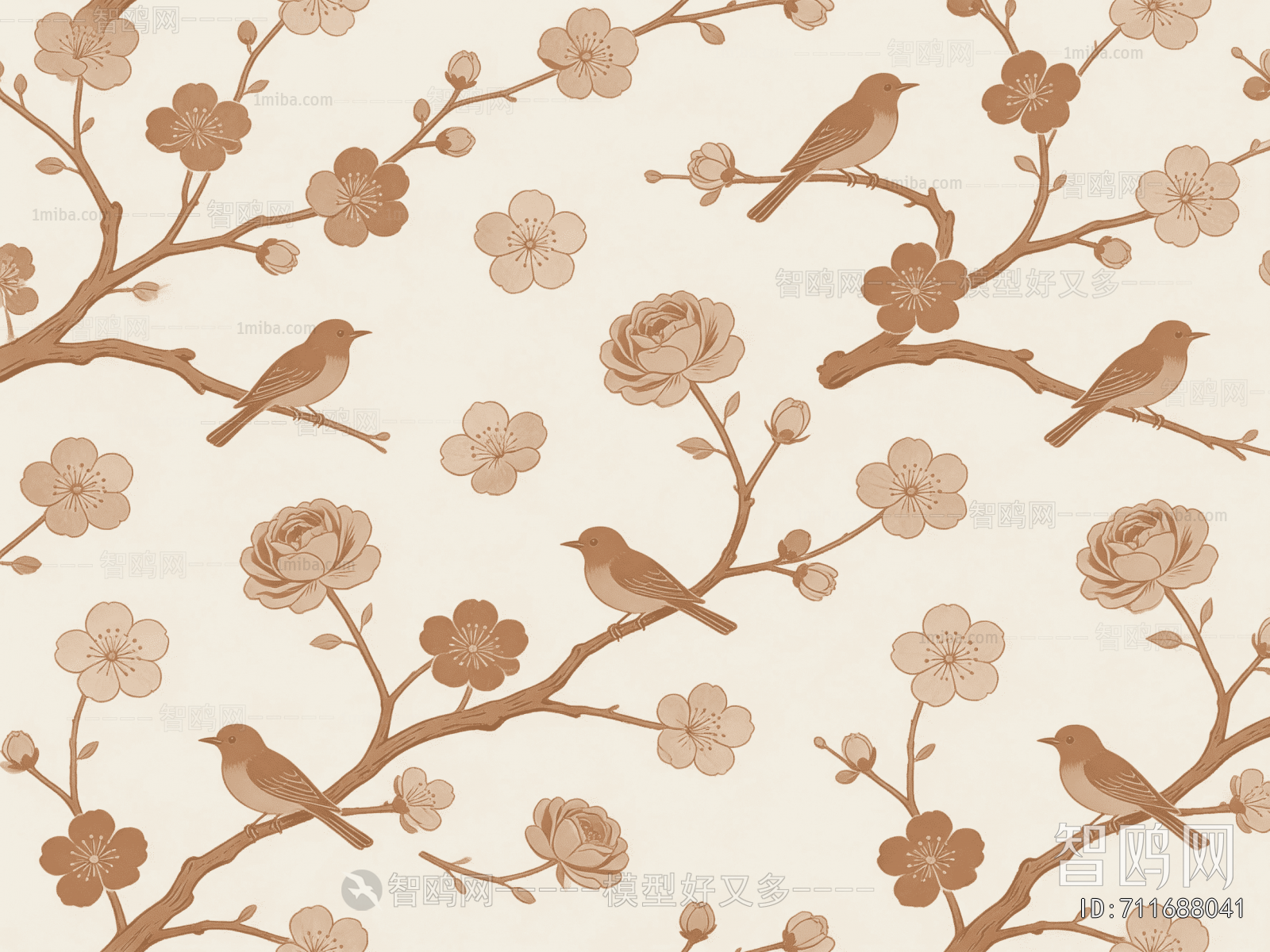 Animal And Plant Pattern Wallpaper