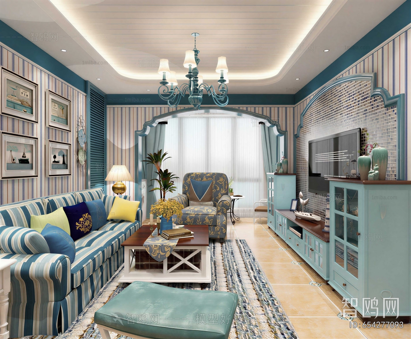 New Chinese Style A Living Room