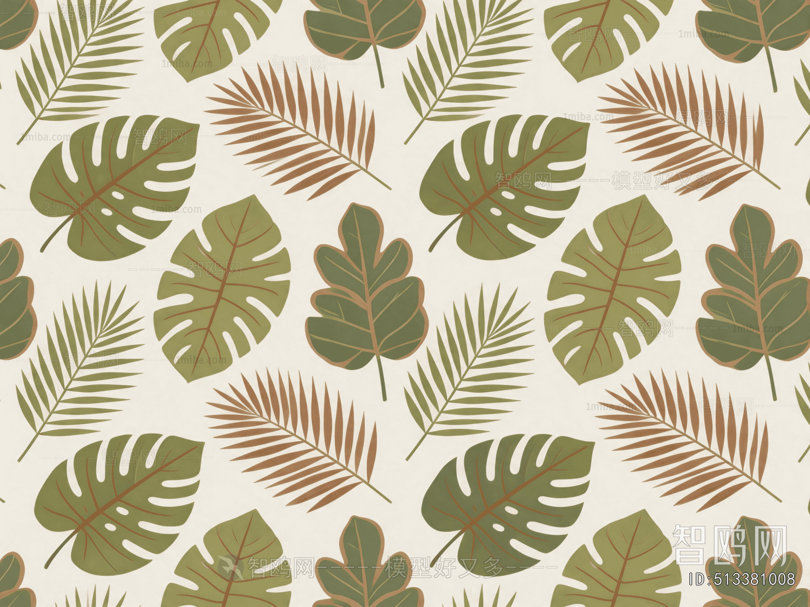 Animal And Plant Pattern Wallpaper