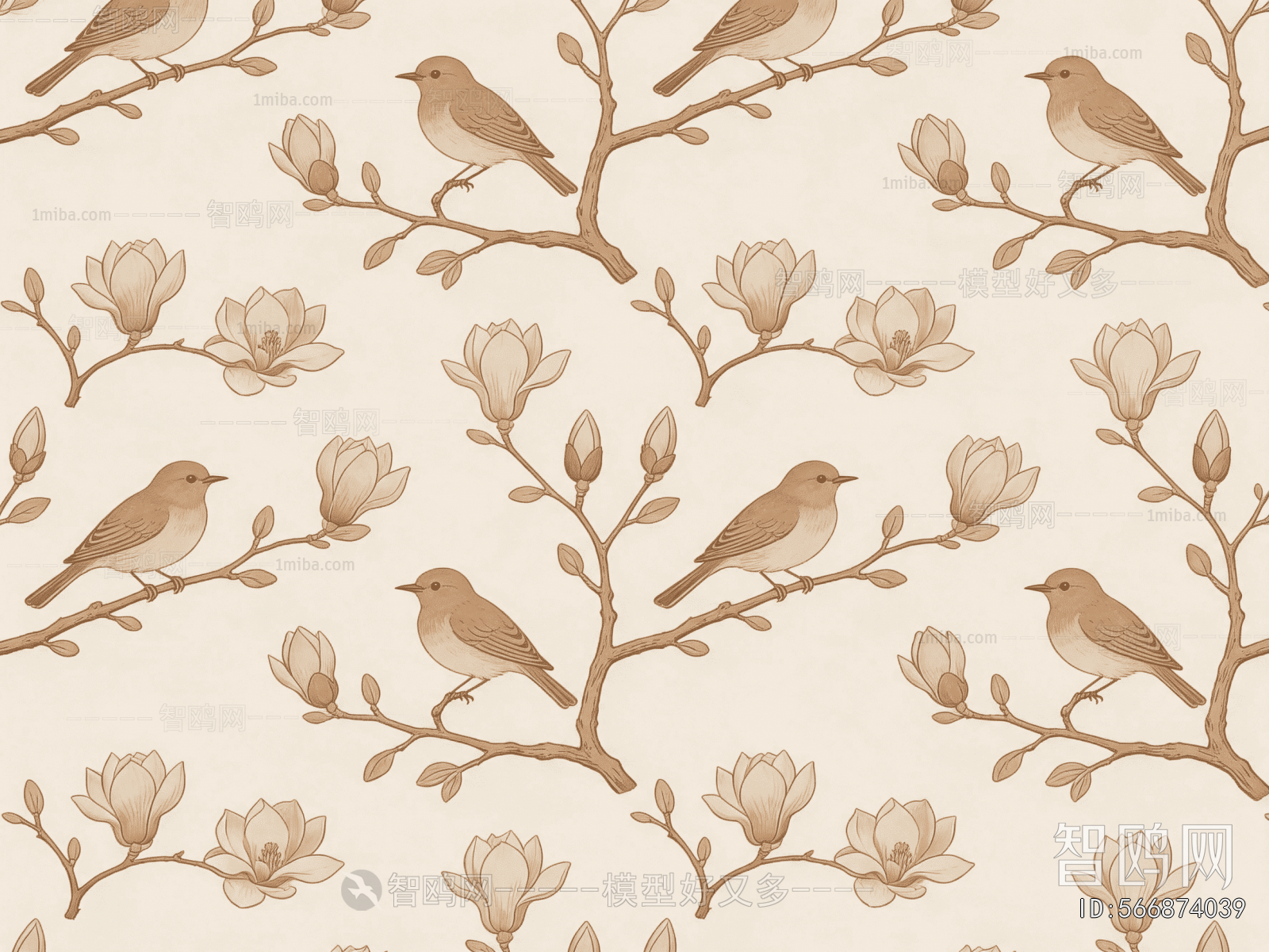 Animal And Plant Pattern Wallpaper