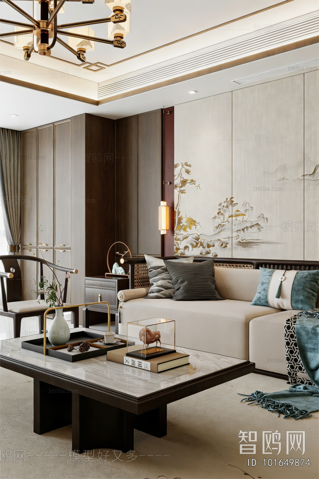 New Chinese Style A Living Room