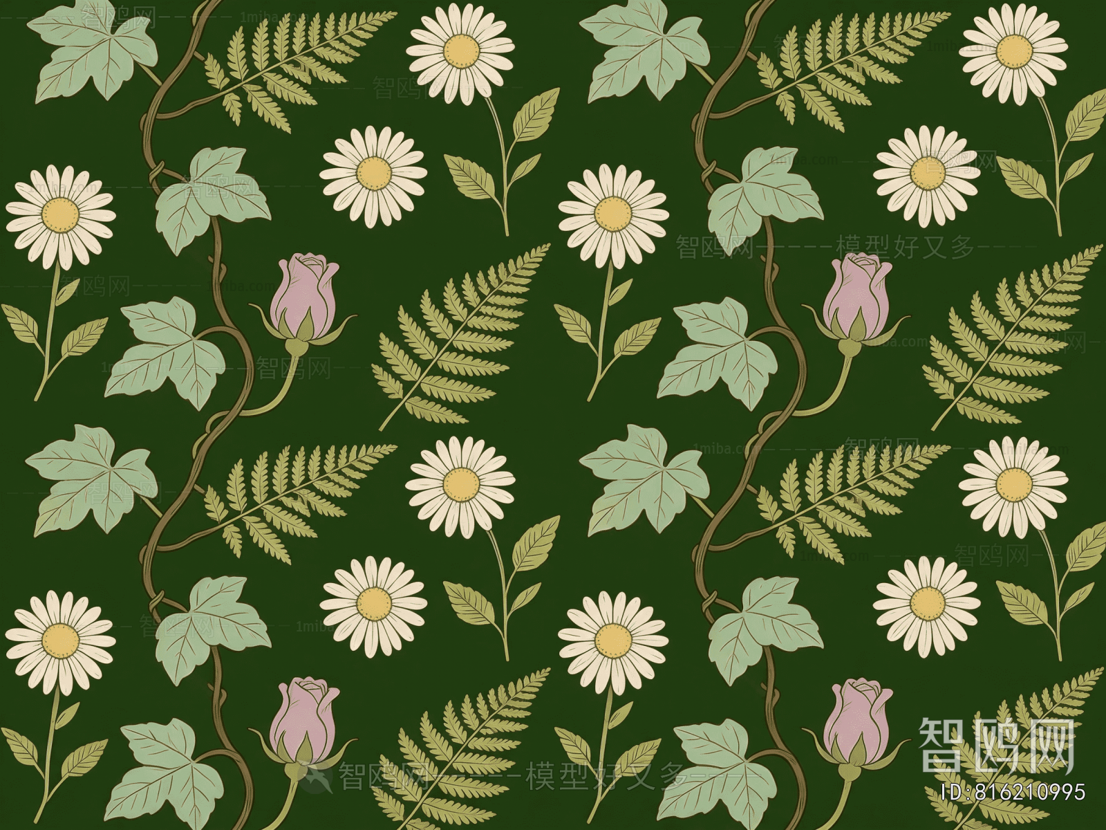 Animal And Plant Pattern Wallpaper