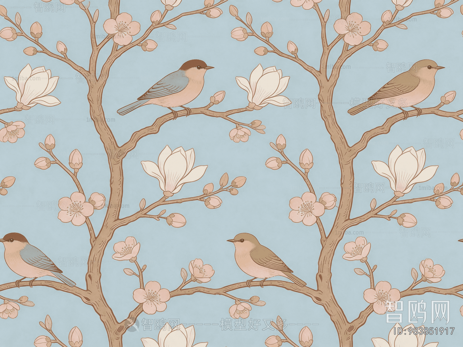 Animal And Plant Pattern Wallpaper