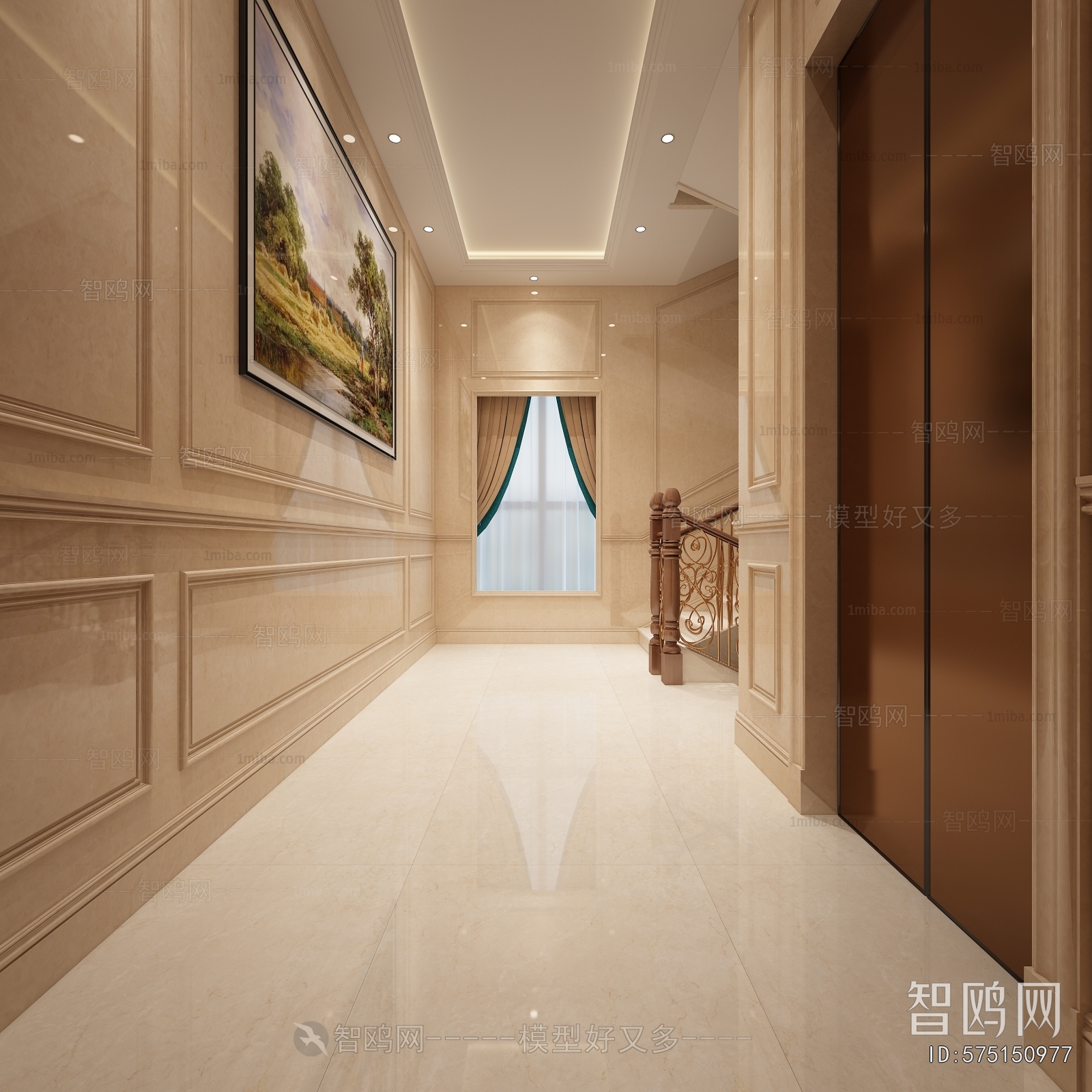 Simple European Style Stairwell