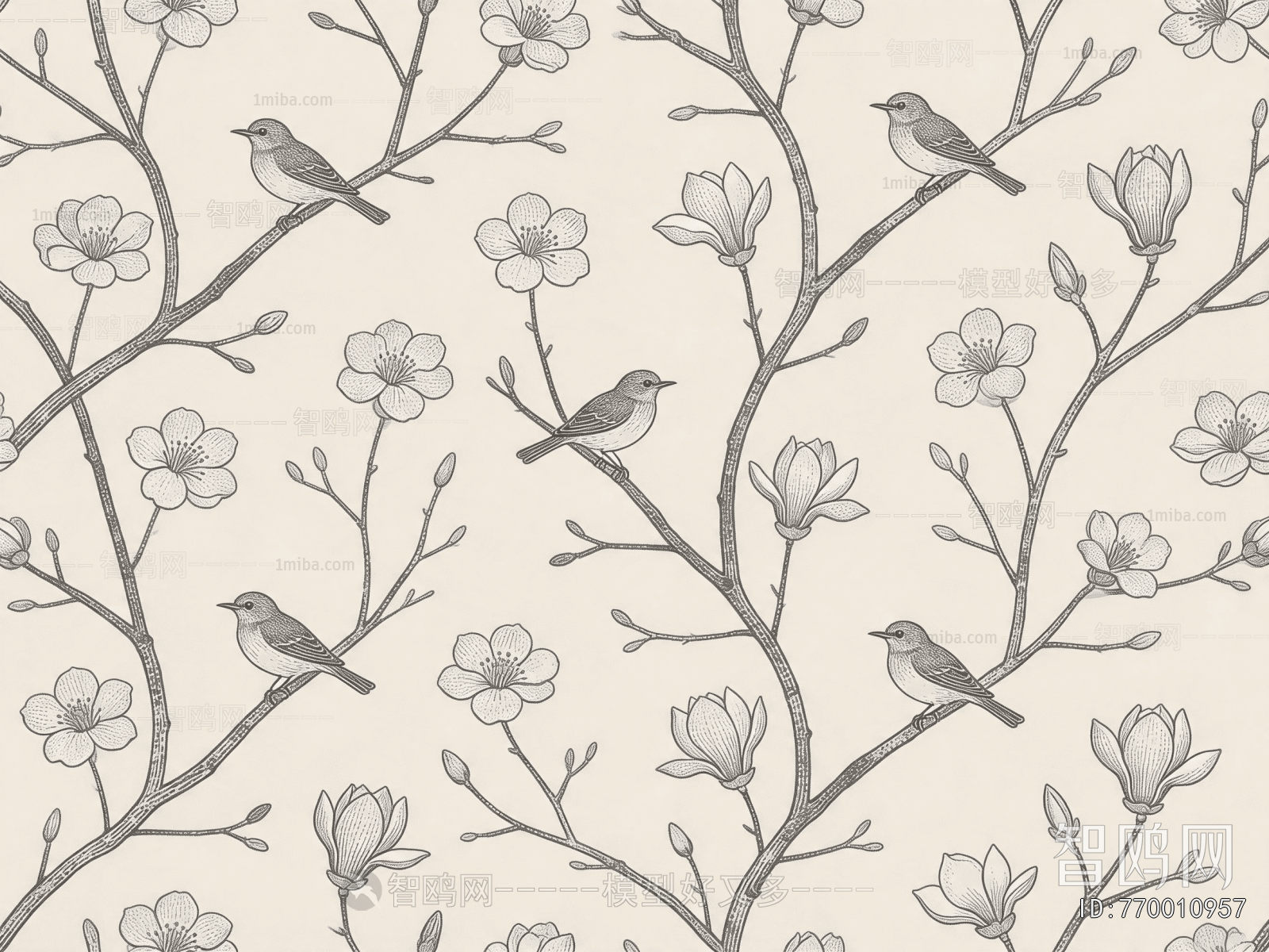 Animal And Plant Pattern Wallpaper