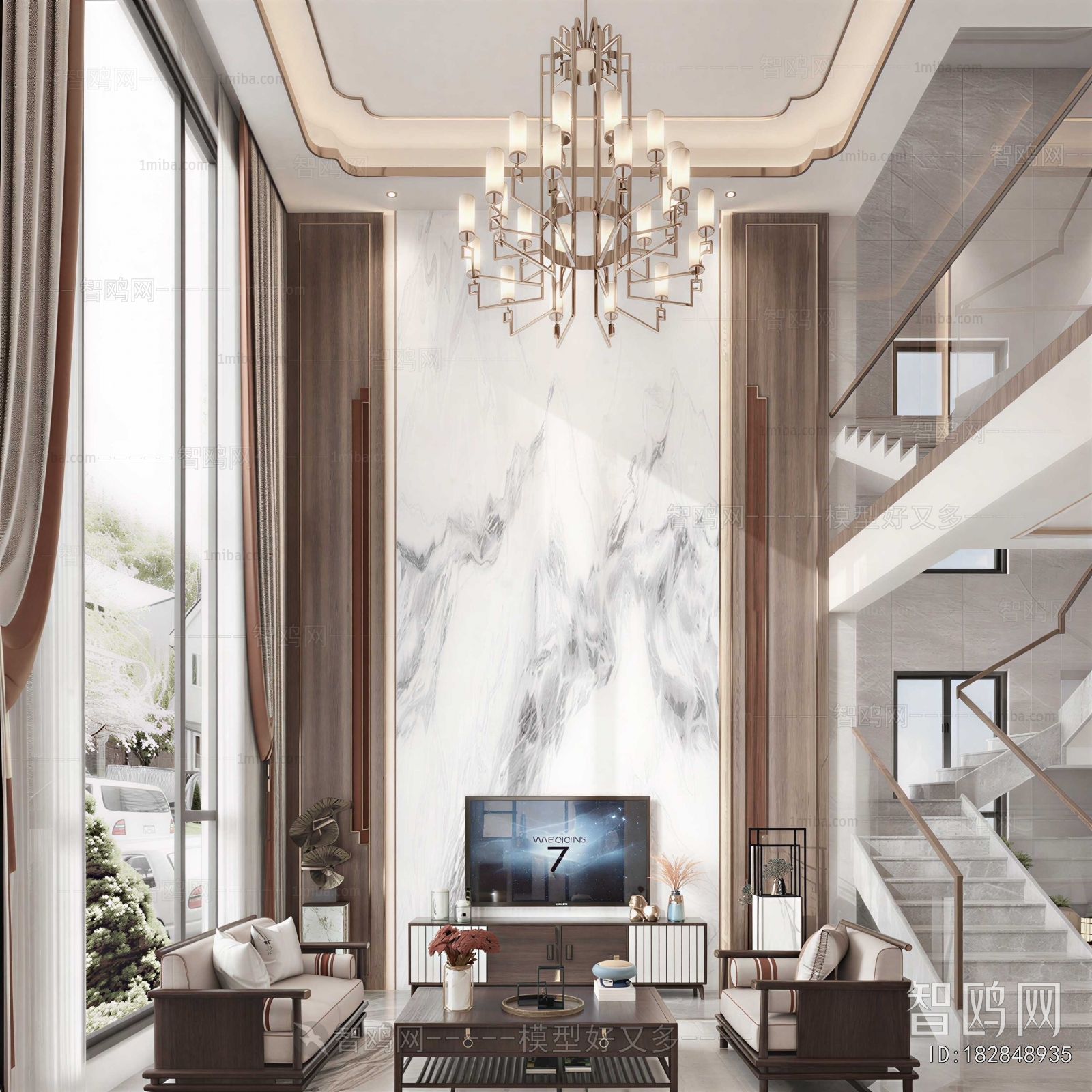 New Chinese Style A Living Room