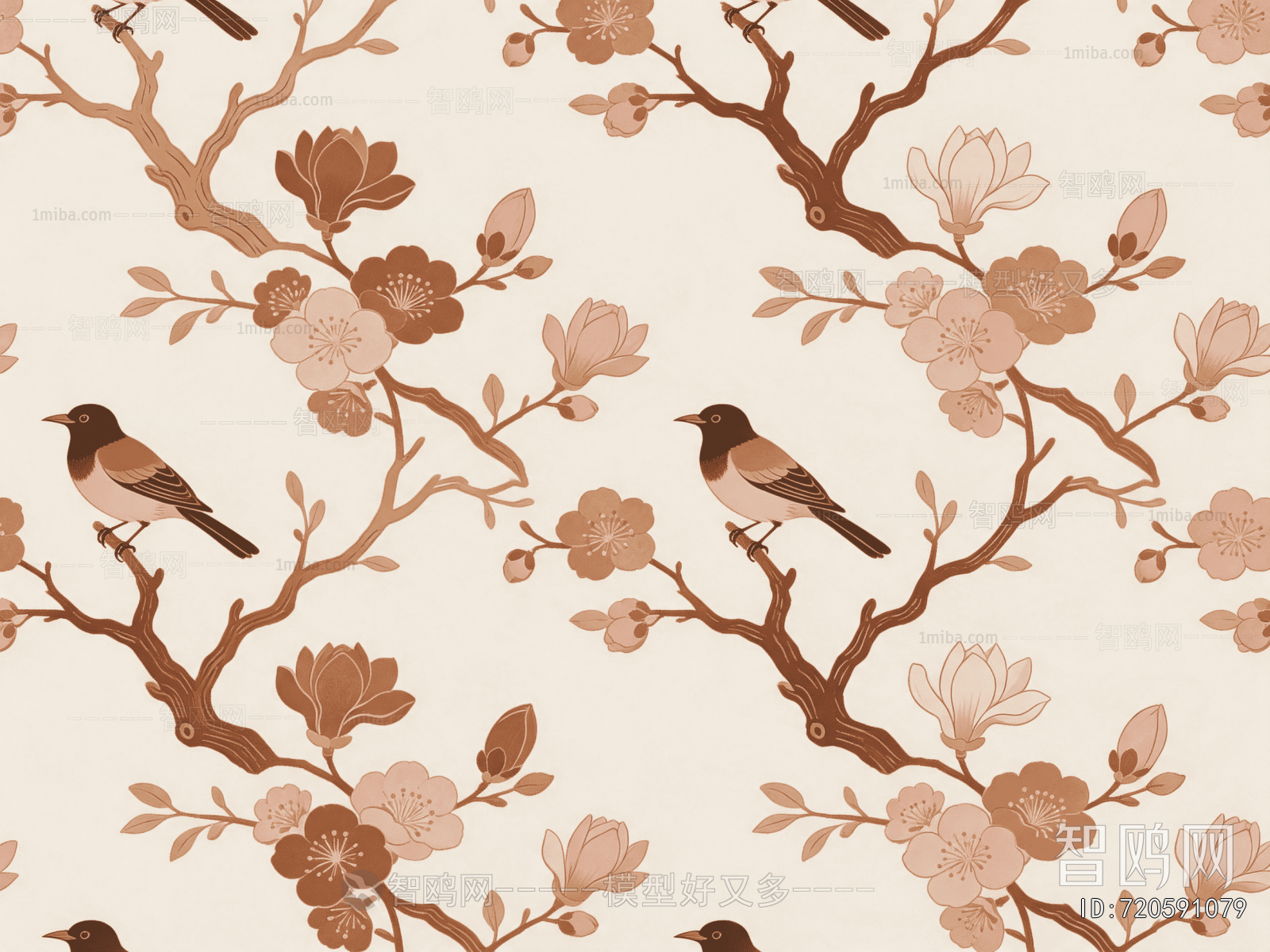 Animal And Plant Pattern Wallpaper