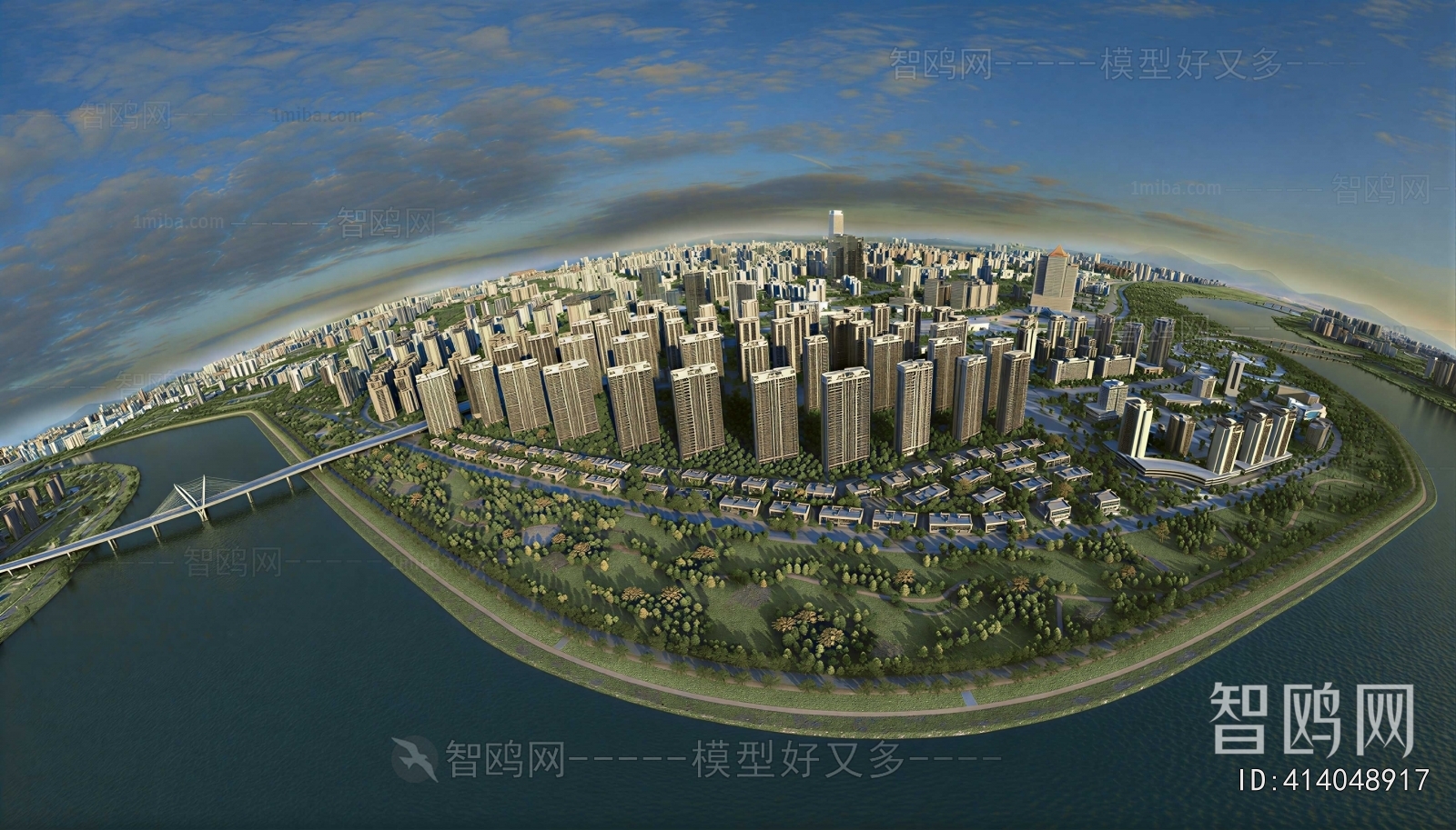 Modern Architectural Bird's-eye View Planning