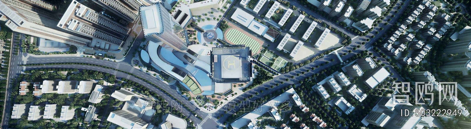 Modern Architectural Bird's-eye View Planning