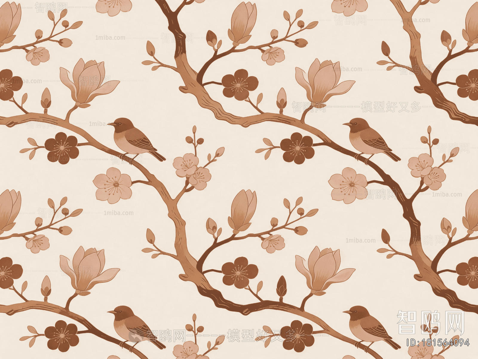 Animal And Plant Pattern Wallpaper