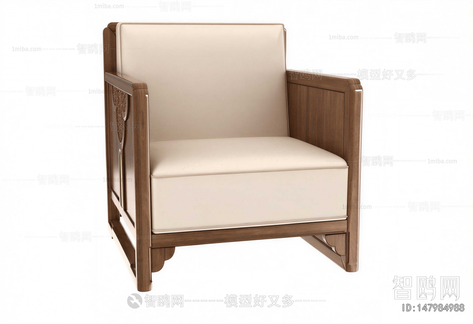New Chinese Style Single Sofa