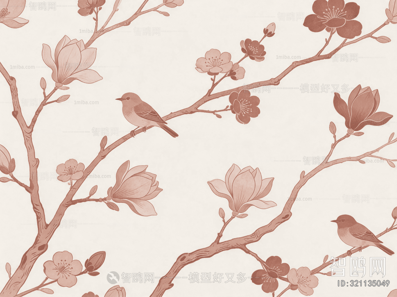 Animal And Plant Pattern Wallpaper