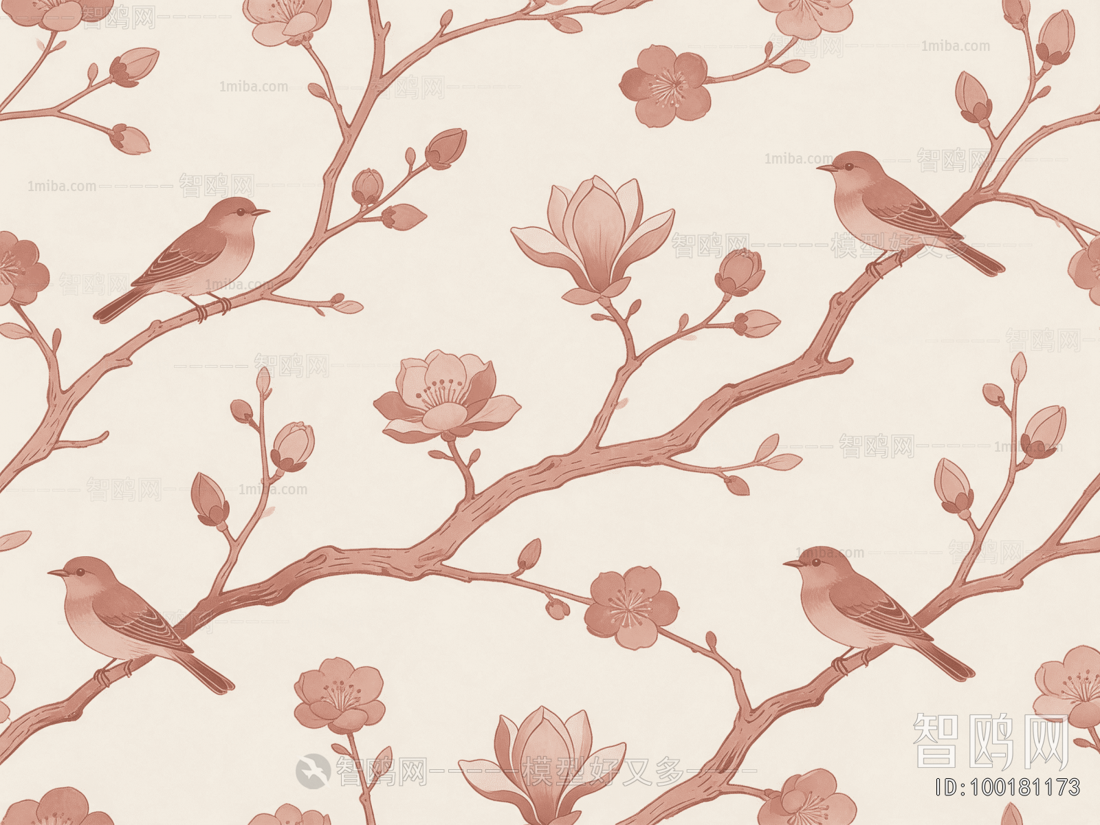 Animal And Plant Pattern Wallpaper