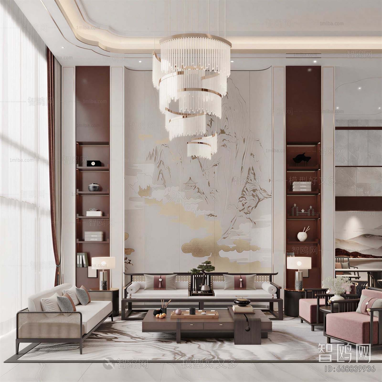 New Chinese Style A Living Room
