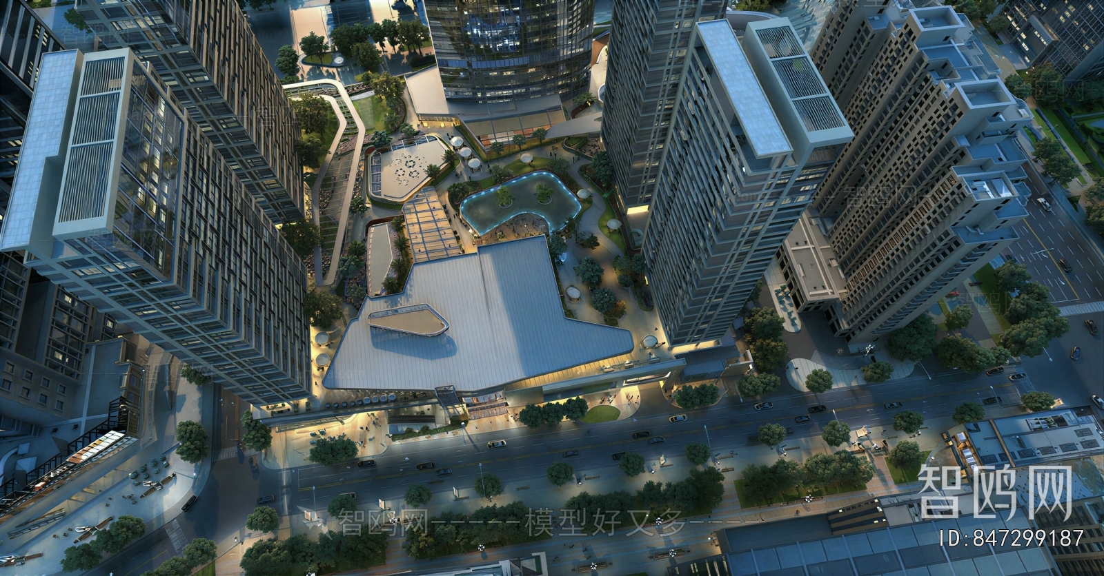 Modern Architectural Bird's-eye View Planning