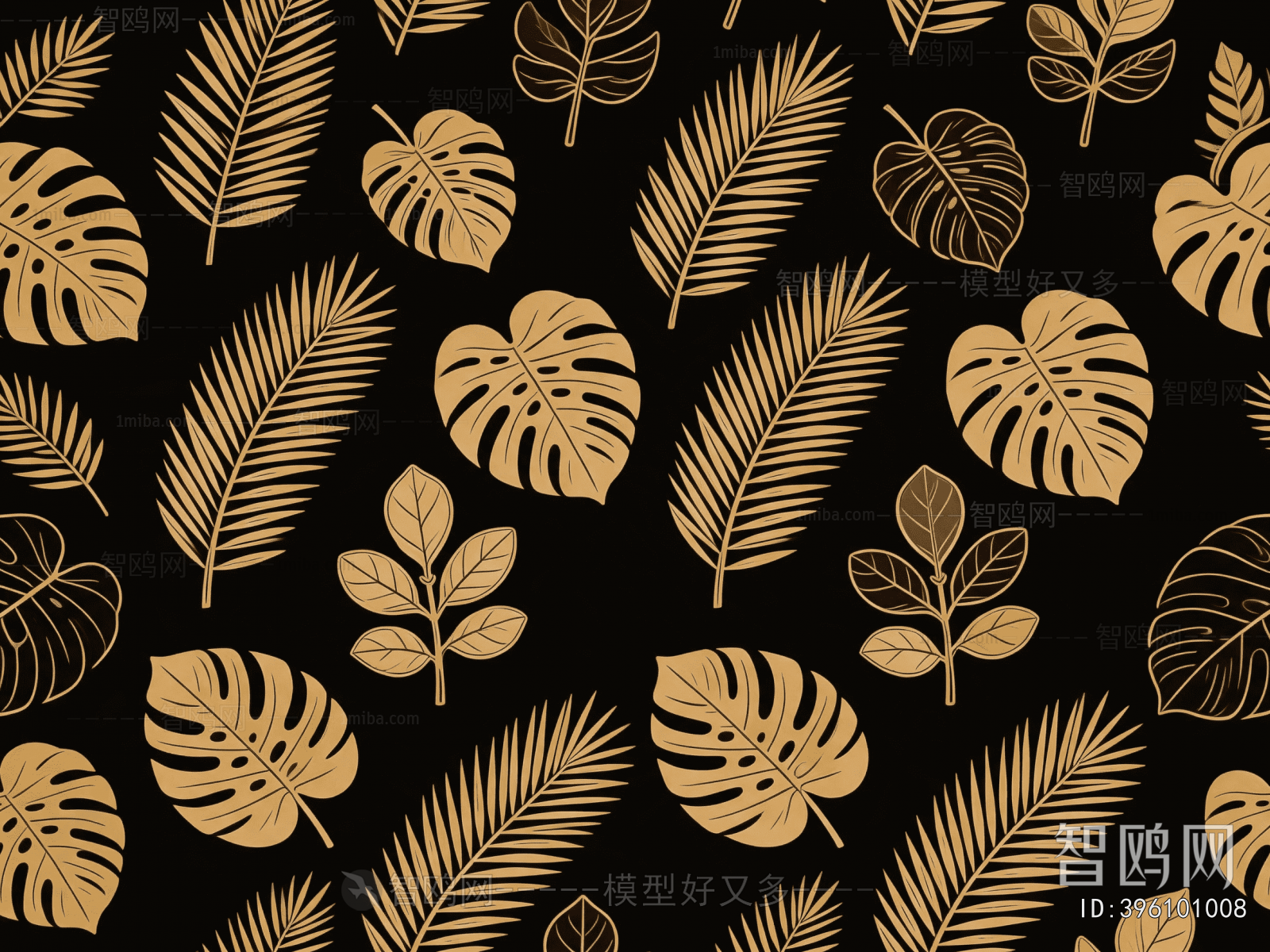 Animal And Plant Pattern Wallpaper