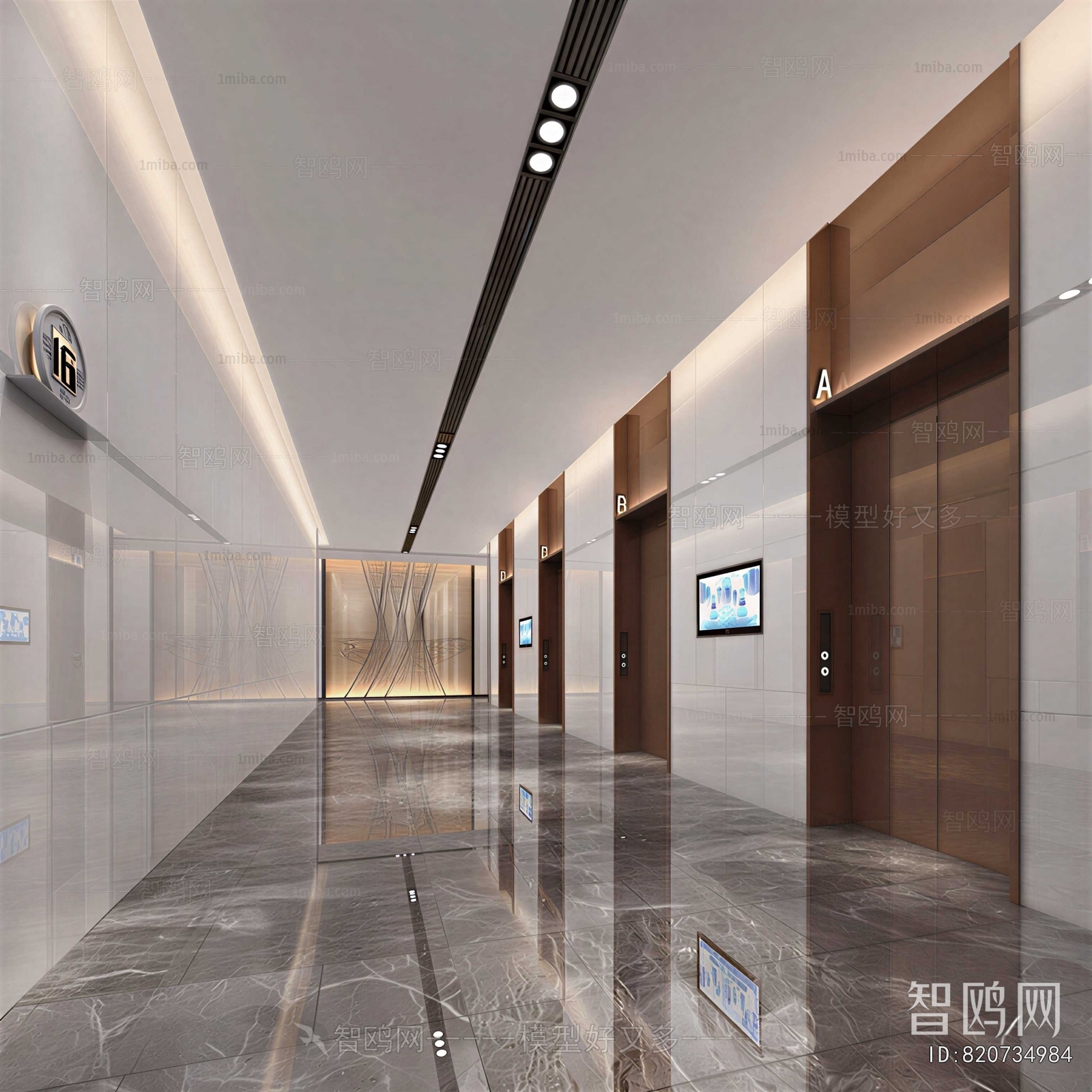 Modern Office Elevator Hall