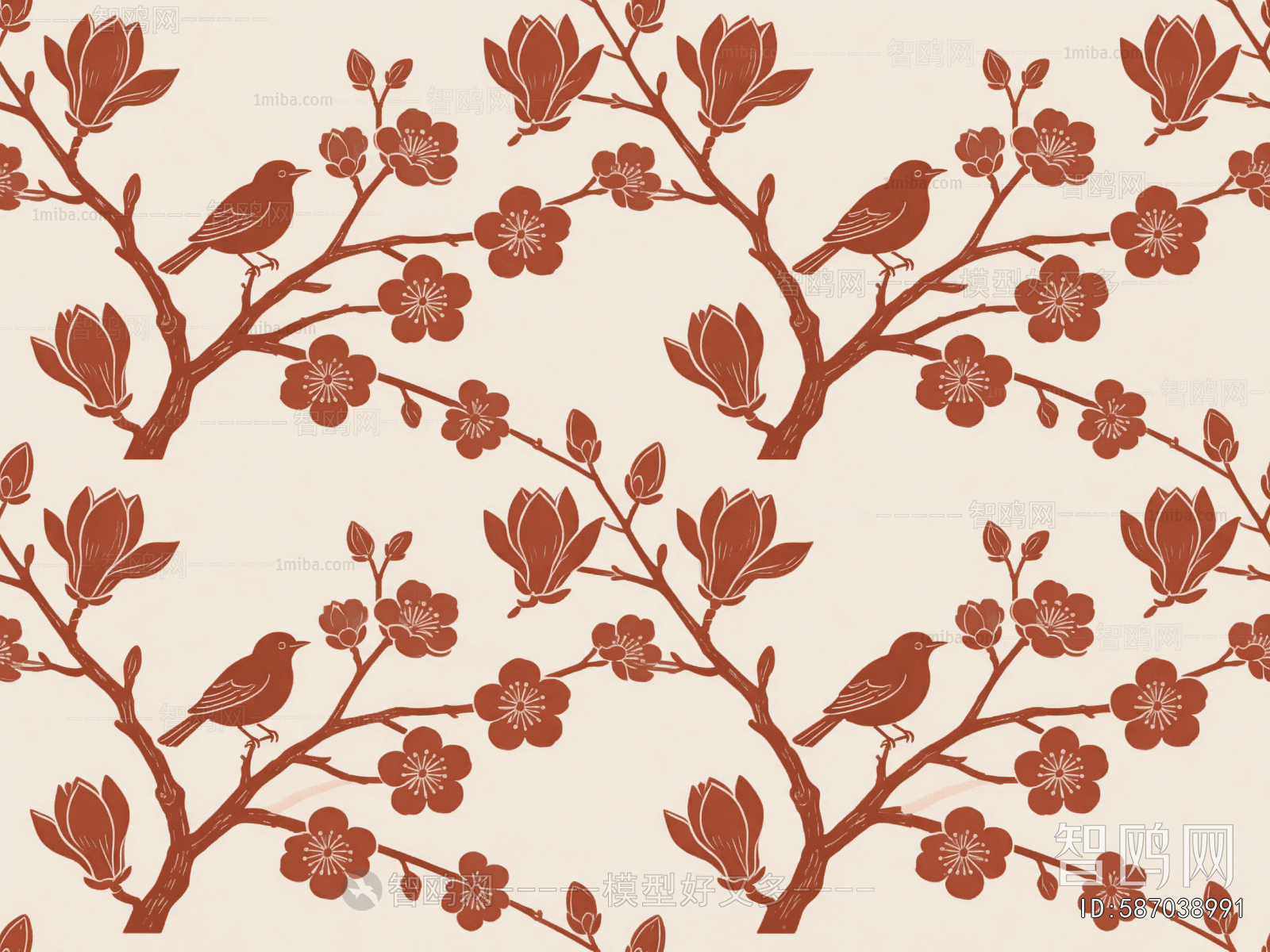 Animal And Plant Pattern Wallpaper