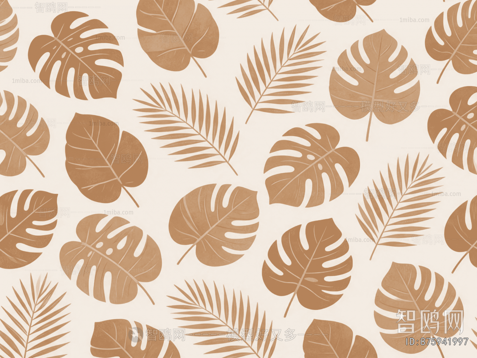 Animal And Plant Pattern Wallpaper