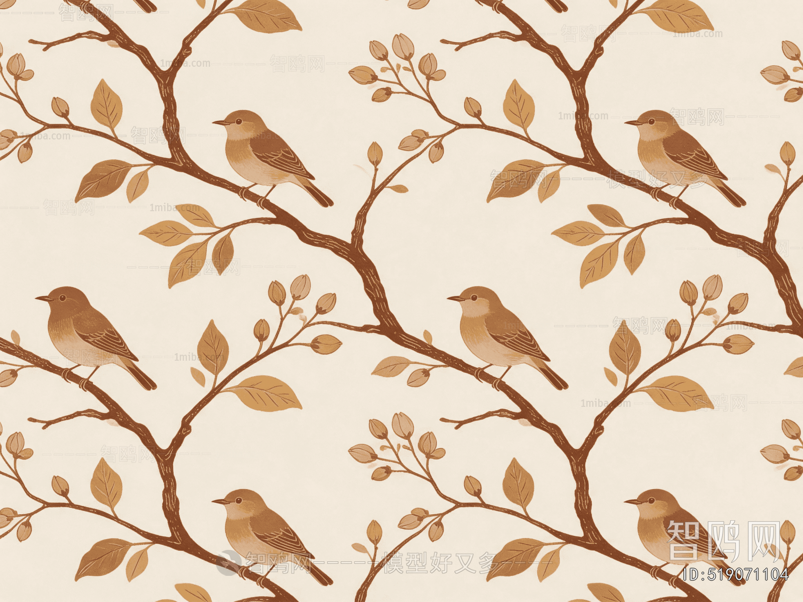 Animal And Plant Pattern Wallpaper
