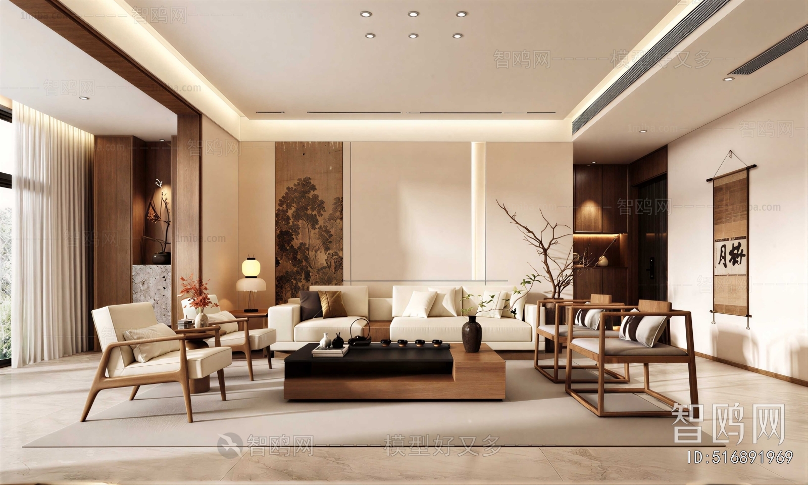 New Chinese Style A Living Room