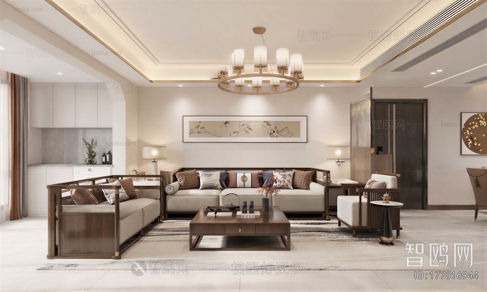 New Chinese Style A Living Room