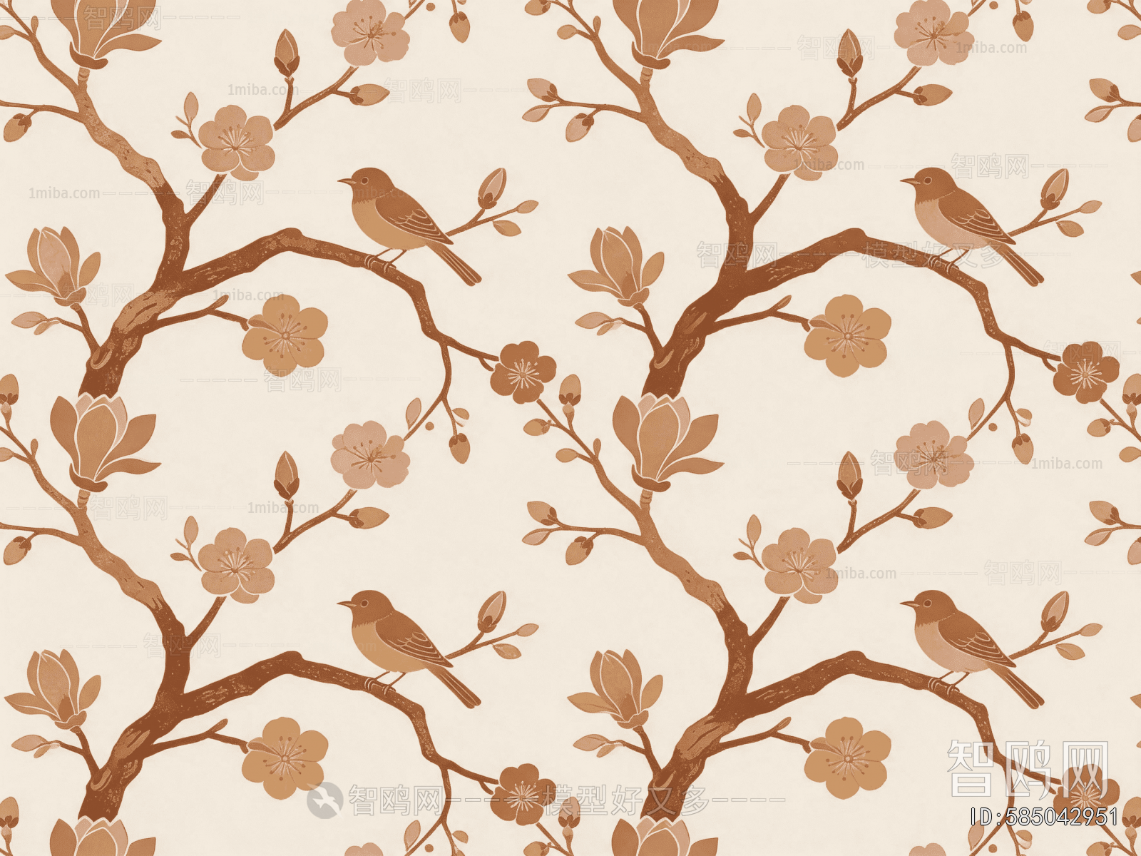 Animal And Plant Pattern Wallpaper