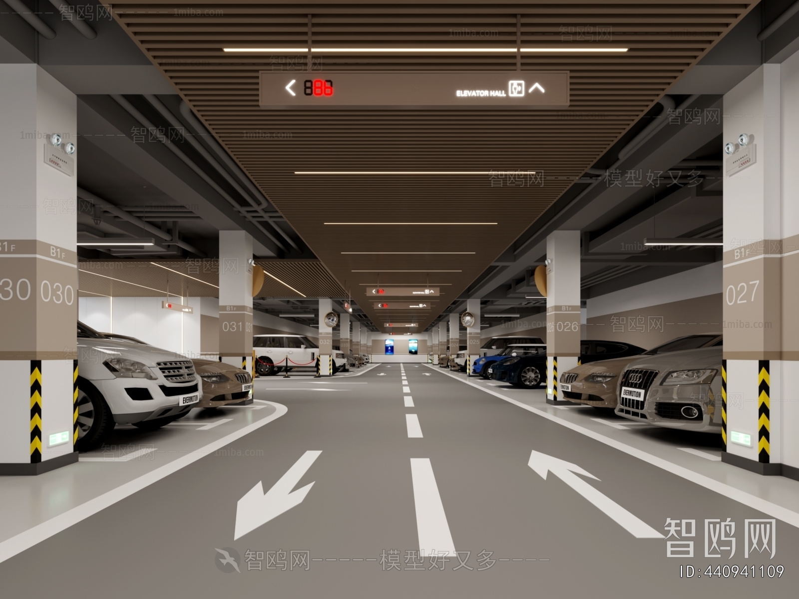 Modern Underground Parking Lot
