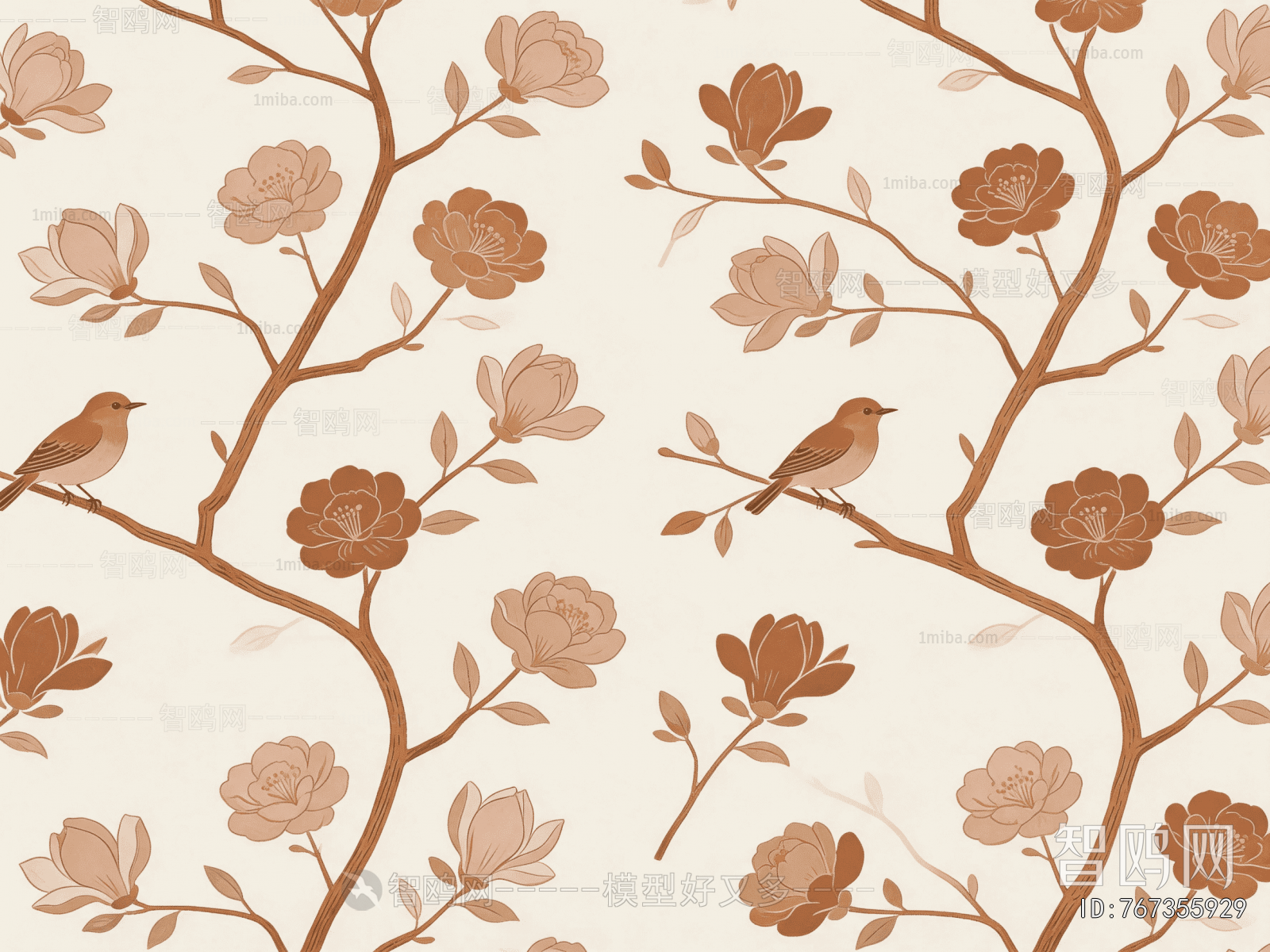 Animal And Plant Pattern Wallpaper