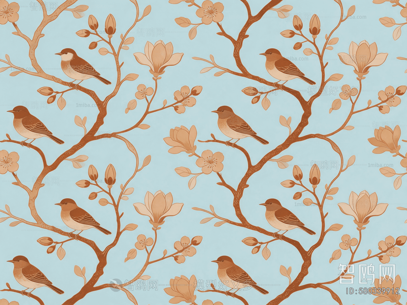 Animal And Plant Pattern Wallpaper