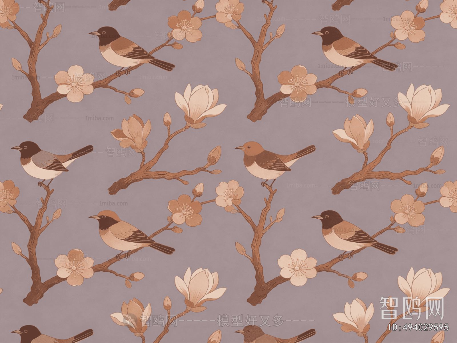 Animal And Plant Pattern Wallpaper
