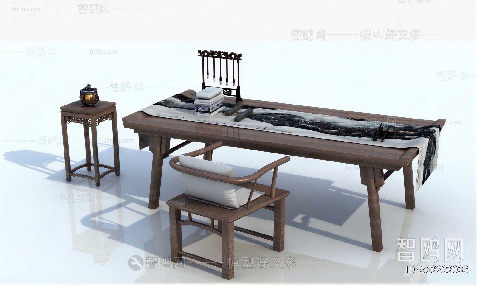New Chinese Style Computer Desk And Chair