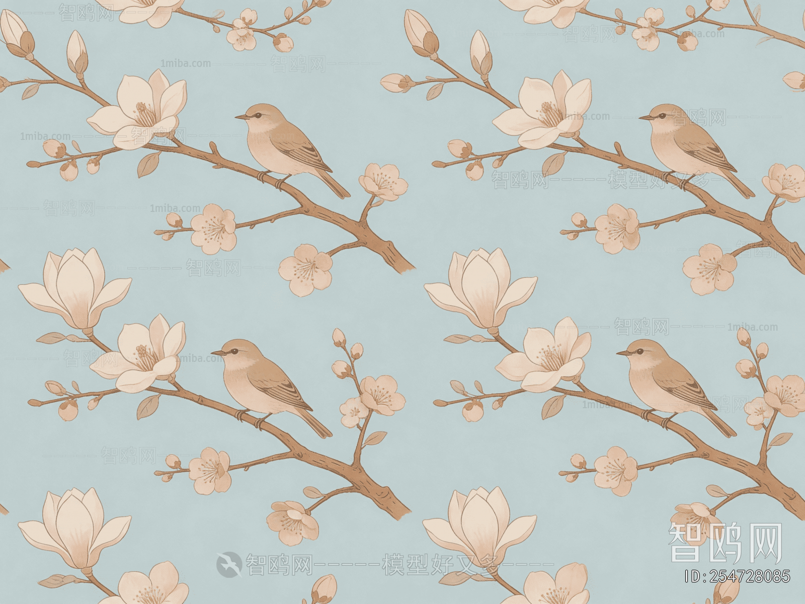 Animal And Plant Pattern Wallpaper