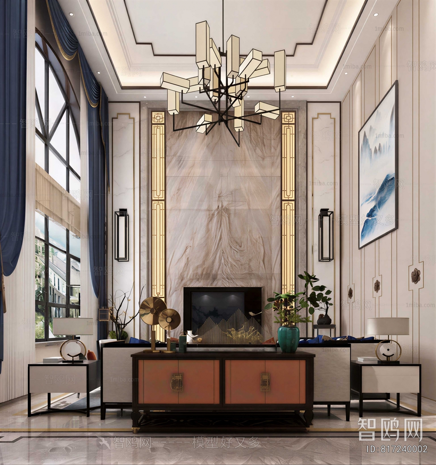 New Chinese Style A Living Room
