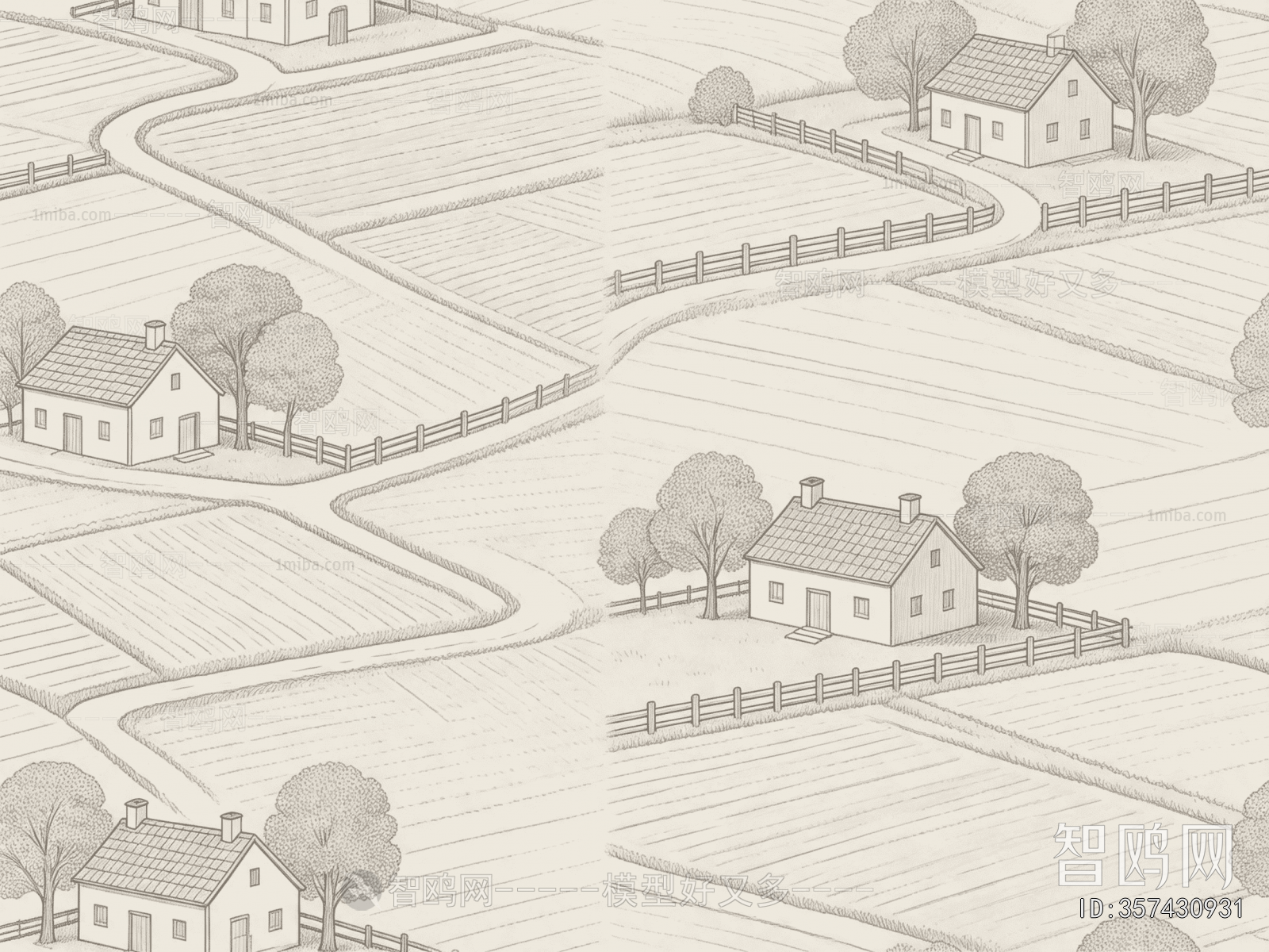 Animal And Plant Pattern Wallpaper