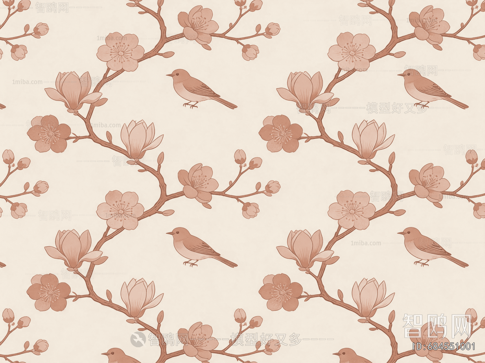 Animal And Plant Pattern Wallpaper